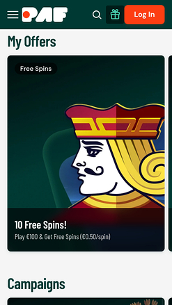 Paf VIP- ja käyttäjäkokemuksen näkymä